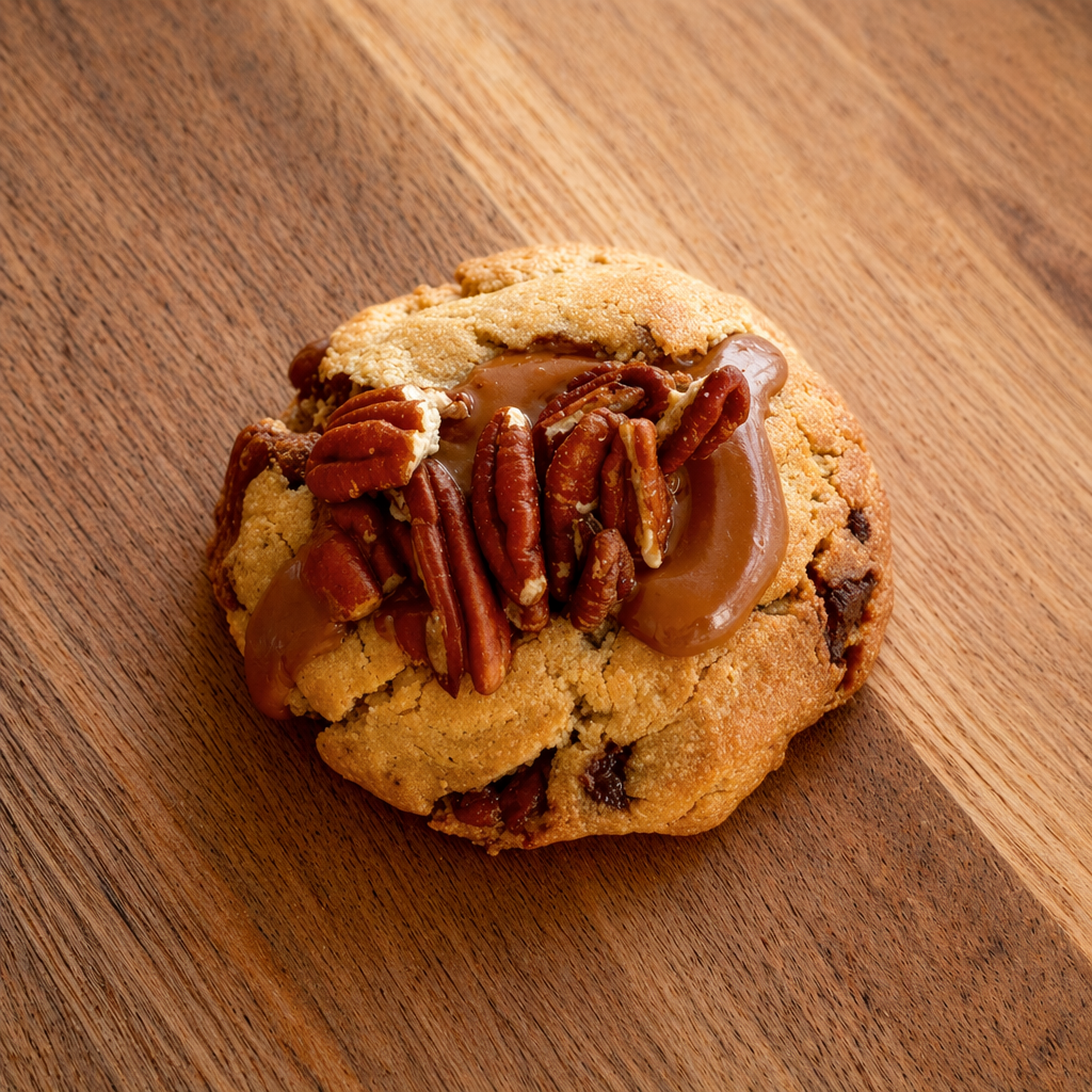 Cookie pécan, lait & sel